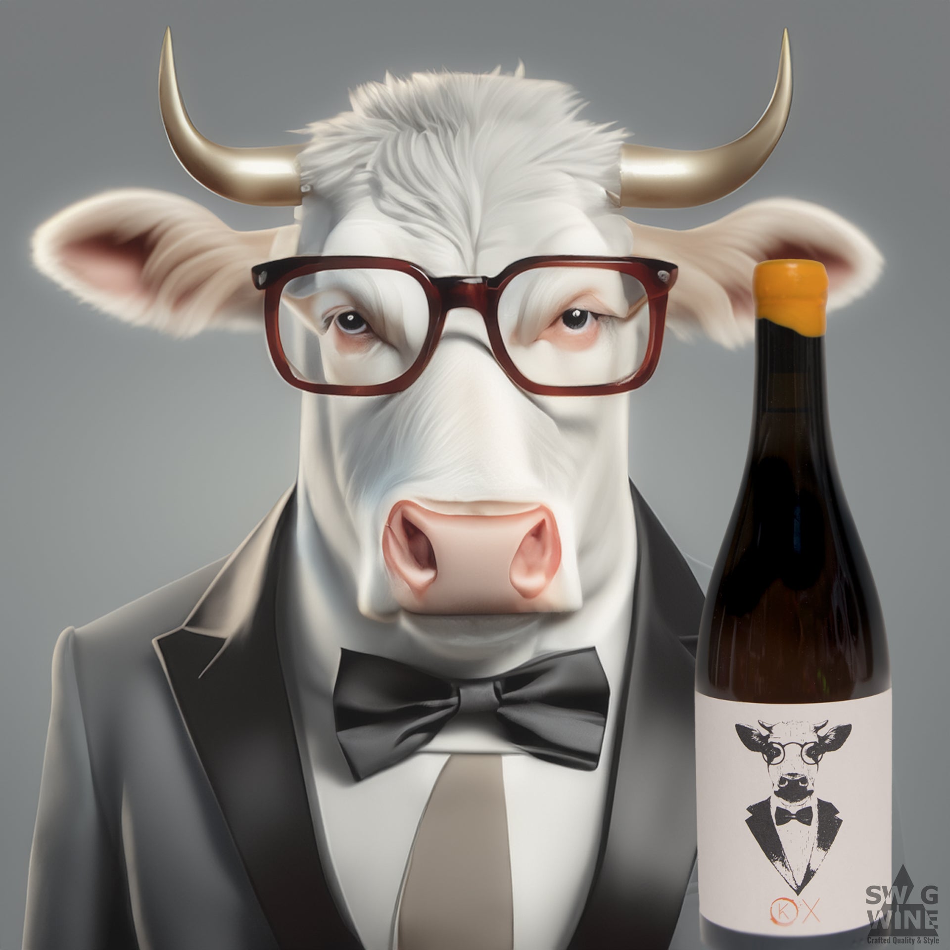 OX Orange Wine Grauburgunder Kuhn Weine Freiburg Swagwine Wein mit Kuh im Anzug