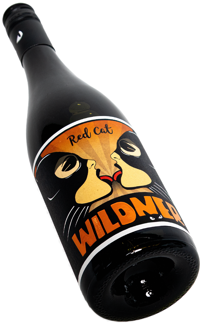 Wildner Red Cat Rotwein Cuvée Katzen küssende Frauen Rheinhessen Swagwine Catwoman