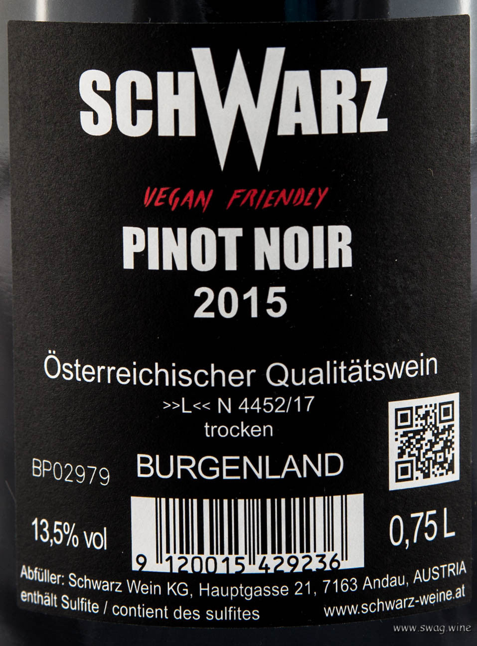 The Butcher Hans Schwarz Österreich Burgenland Spätburgunder Pinot Noir Swagwine