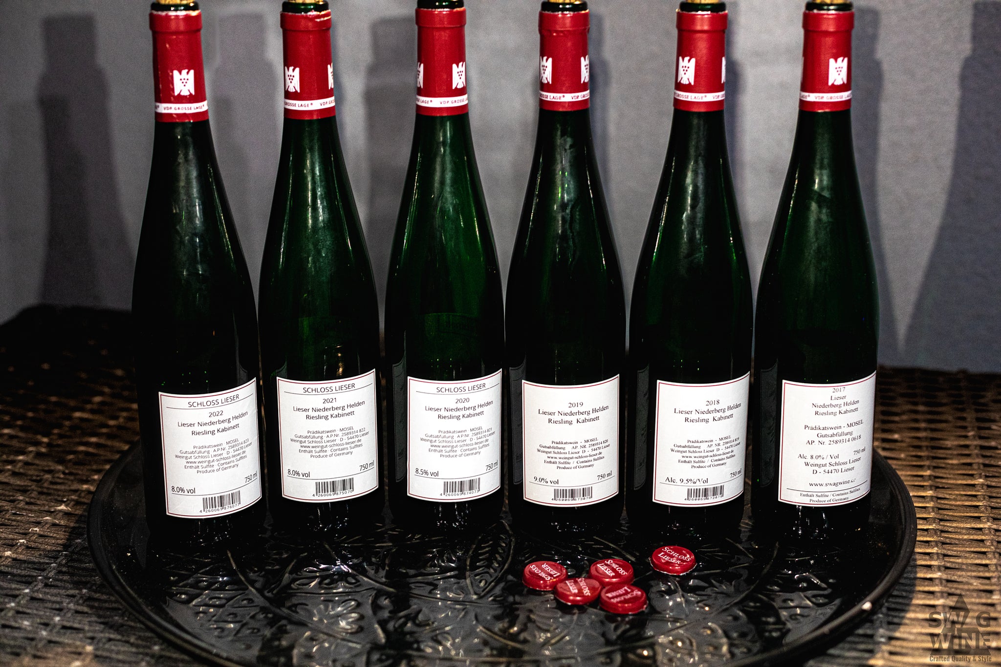 Schloss Lieser Thomas Haag Niederberg Helden Riesling Kabinett Vertikale Paket Swagwine Mosel