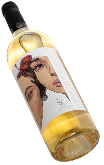 Oro bianco Il Drago e la Fornace Vermentino Weißwein Toskana Swagwine 2 halbe Frauengesichter