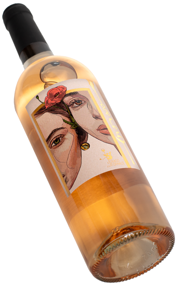 Oro rosa Il Drago e la Fornace Rosé 2halbe Frauengesichter mit Mohnblume Swagwine Toskana