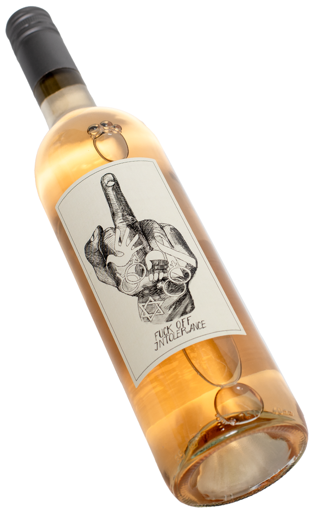 Rosé Fuck Off Intolerance von Thilo Strieth aus dem Rheingau - gesellschaftliches Statement in der 0,75L Flasche bei Swagwine