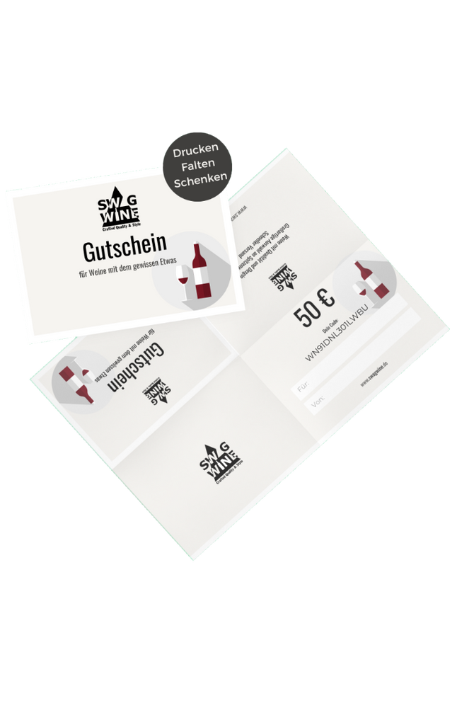 Swagwine Geschenkgutschein für Wein bei dem man den Betrag selbst wählen kann