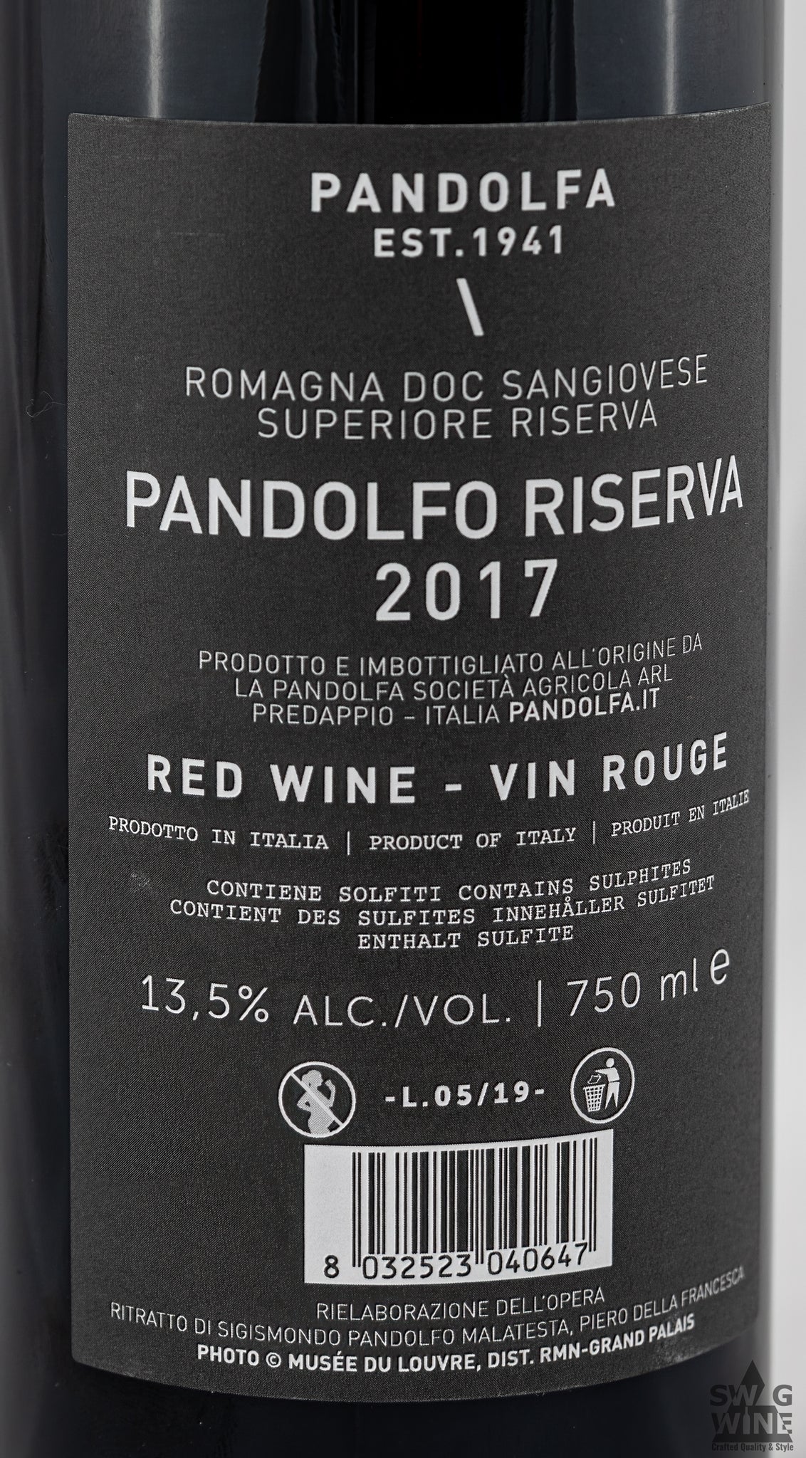 Pandolfo Riserva Sangovese die Romagna Pandolfa Emilia Romagna Swagwine