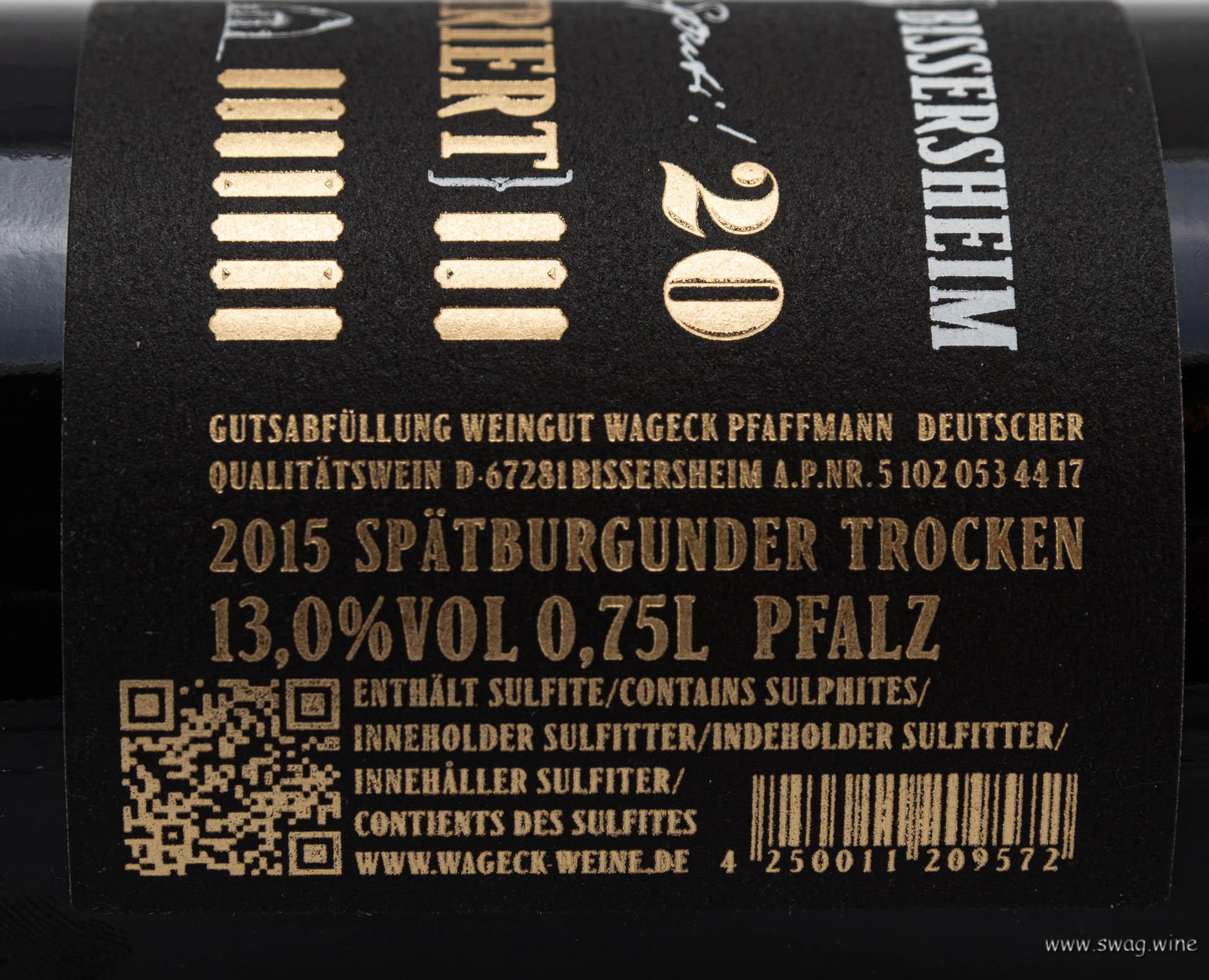 Spätburgunder Pinot Noir Gaisberg Wageck Weine Swagwine Pfalz