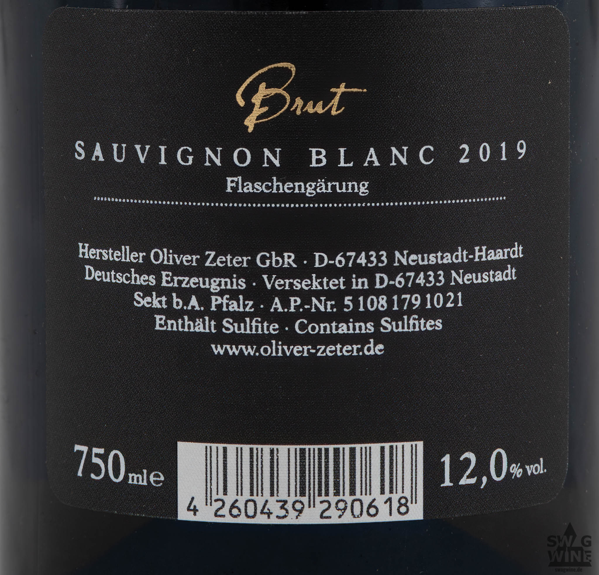 Oliver Zeter Brut Sauvignon Blanc Sekt Sommer Frische Swagwine Pfalz