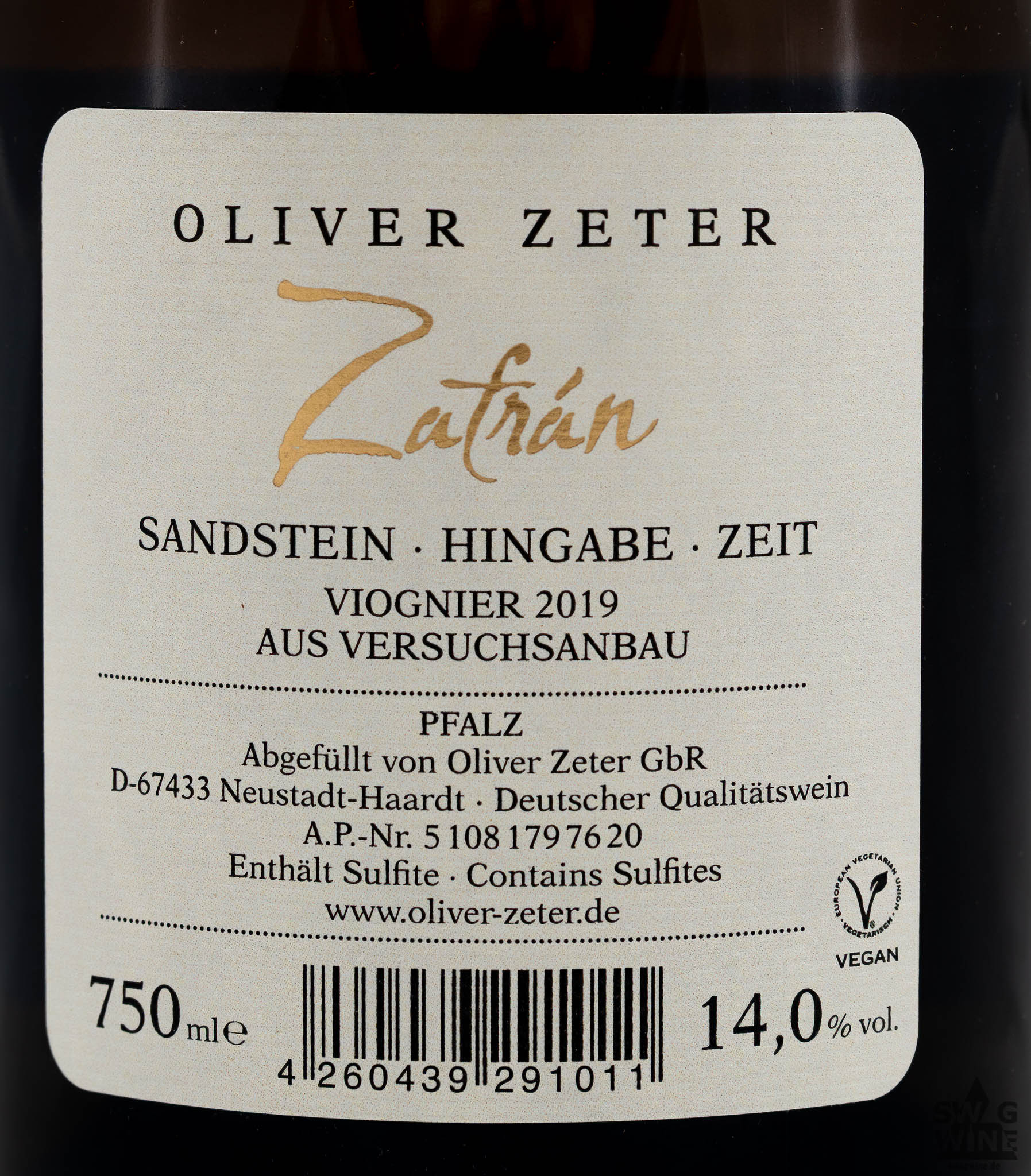 Viognier Zafran Oliver Zeter Pfalz Swagwine