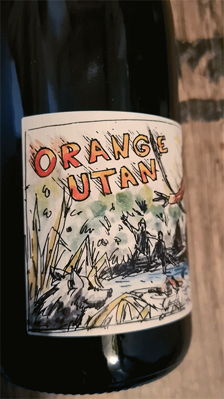 Swagwine Naturwein Orange Utan Staffelter Hof Wein Wine Das Auge trinkt mit Affe Orang Dschungel Tarzan
