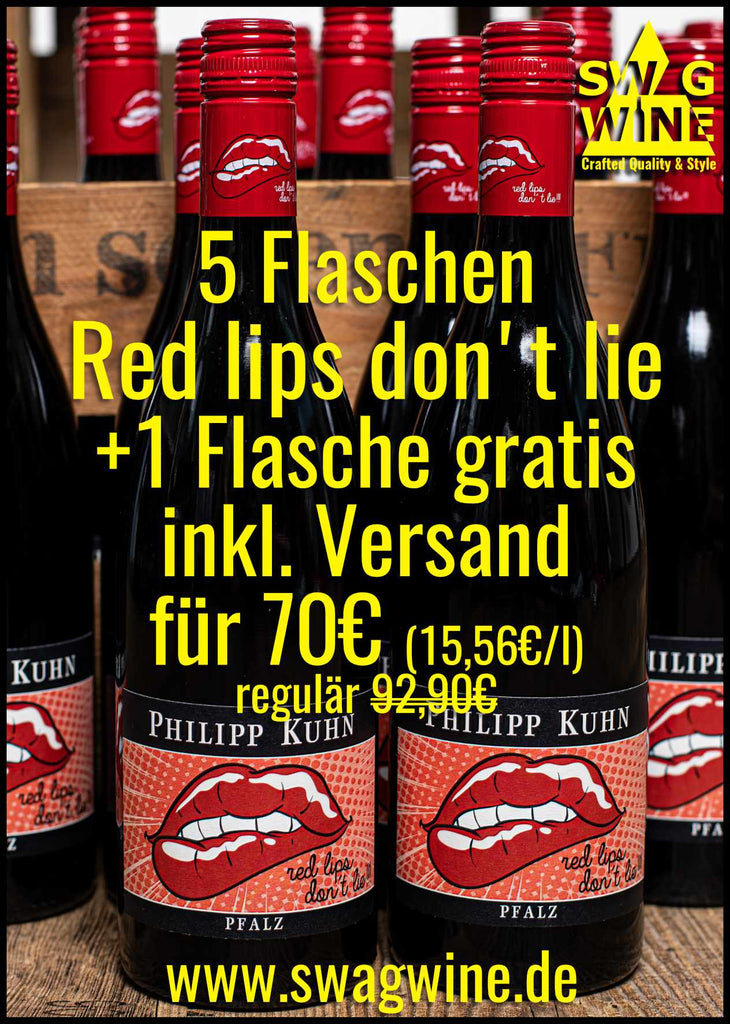 6 für 5 Aktion für Red Lips don't lie Rotwein von Philipp Kuhn bei Swagwine