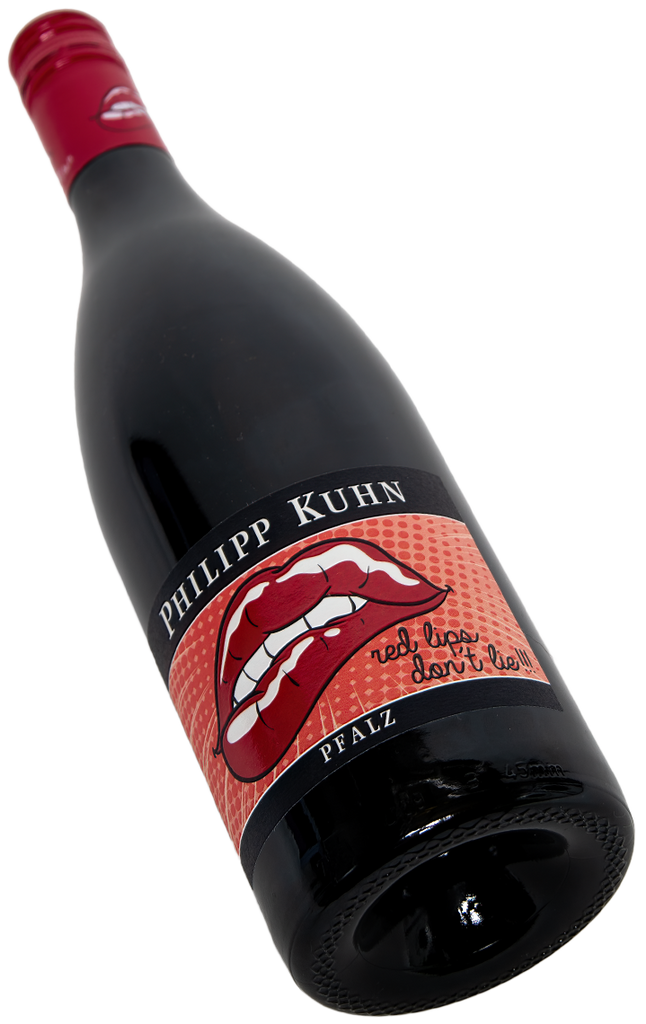 Red Lips dont lie Rotwein von Philipp Kuhn aus der Pfalz - Premium Bordeaux Blend Cuvée mit elegantem Label in der 0,75 L Flasche bei Swagwine