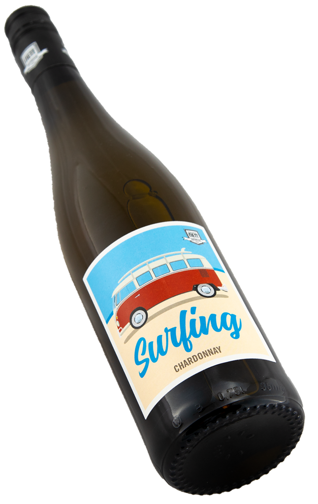 Surfung Chardonnay mit Bulli von Bergdolt-Reif und Nett aus der Pfalz in der 0,75 L Flasche bei Swagwine