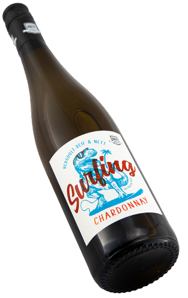 Surfing Dino Chardonnay von Berdoldt Reiff und Nett aus der Pfalz in der 0,75 L Flasche bei Swagwine